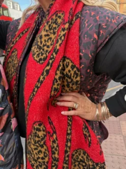 Never Fully Dressed Blanket Scarf Red Animal Bow Hot