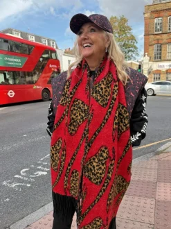 Never Fully Dressed Blanket Scarf Red Animal Bow Hot