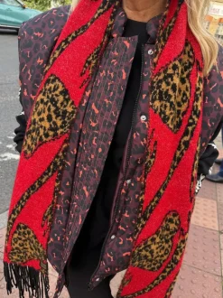 Never Fully Dressed Blanket Scarf Red Animal Bow Hot