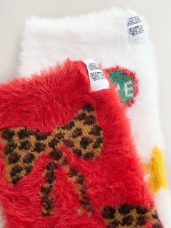 Never Fully Dressed Red/White Elements Cosy Socks 2 Pack Outlet