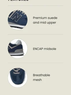 New Balance Navy Blue Mens 574 Trainers Sale