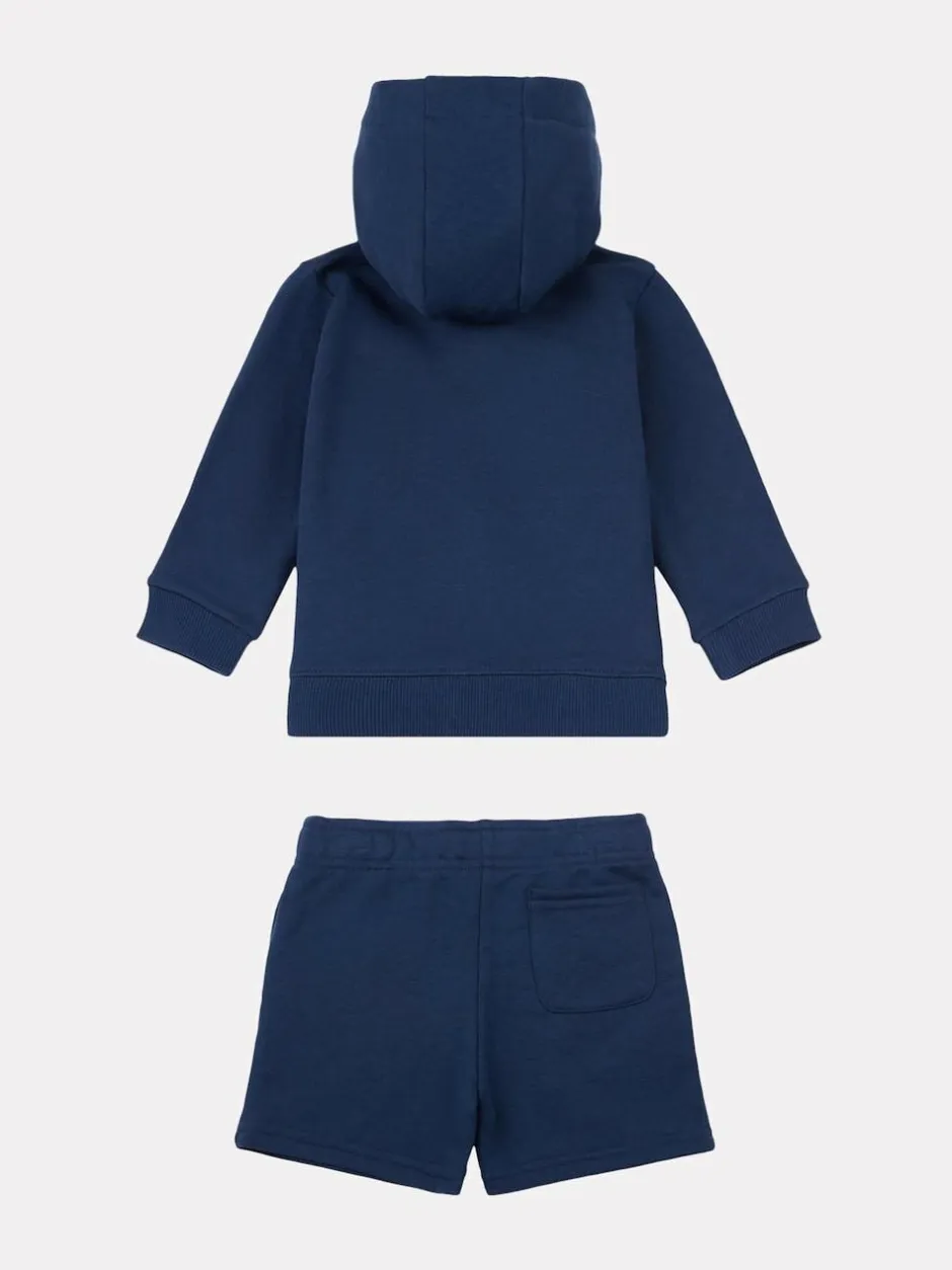 New Balance Kids Zip Thru Hoodie 100% Cotton T-Shirt & Shorts Set Navy Hot