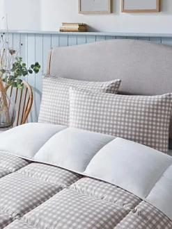 Night Lark Gingham 10.5 Tog Coverless Duvet 10.5 Tog Set Taupe Sale