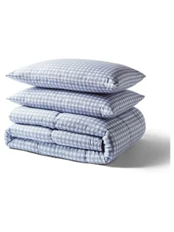 Night Lark Gingham 4.5 Tog Coverless Duvet Set Best