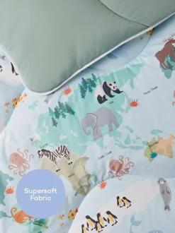 Night Lark Junior Coverless Duvet Set 4.5 4.5 Tog Tog Animal Atlas Sale