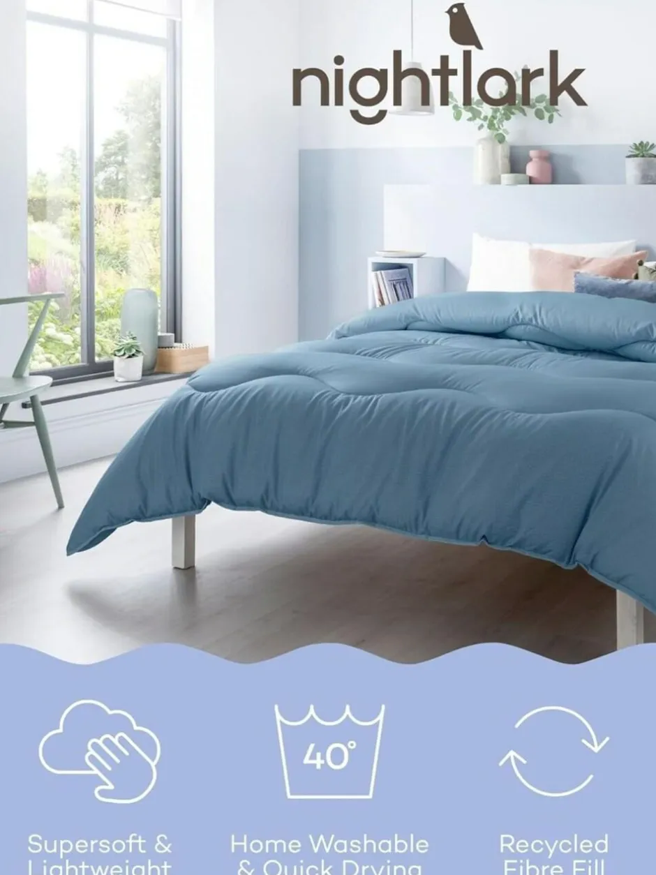 Night Lark Linen 4.5 Tog Coverless Duvet Blue Sale