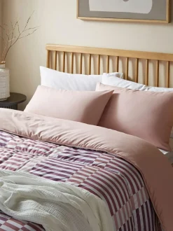 Night Lark Rosy Stripe Pink 10.5 Tog Coverless Duvet and Pillowcase Set Online