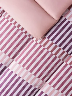 Night Lark Rosy Stripe Pink 10.5 Tog Coverless Duvet and Pillowcase Set Online