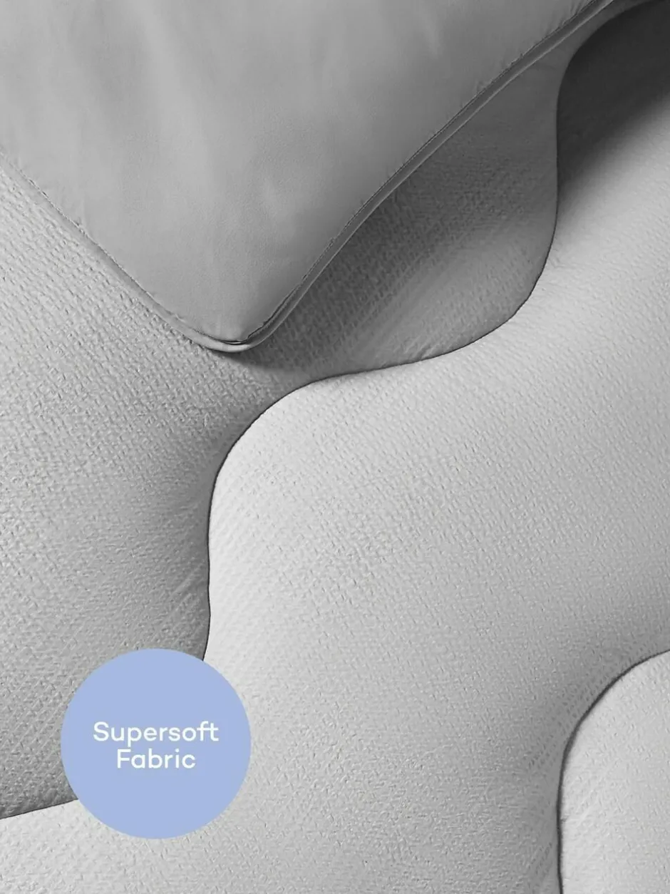 Night Lark Seersucker Coverless Duvet and Pillowcase 10.5 Tog Set Nordic Mist Grey Sale