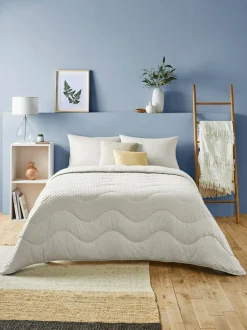 Night Lark Tufted Dot Coverless 10.5 Tog Duvet and Pillowcase Set Warm Sand New