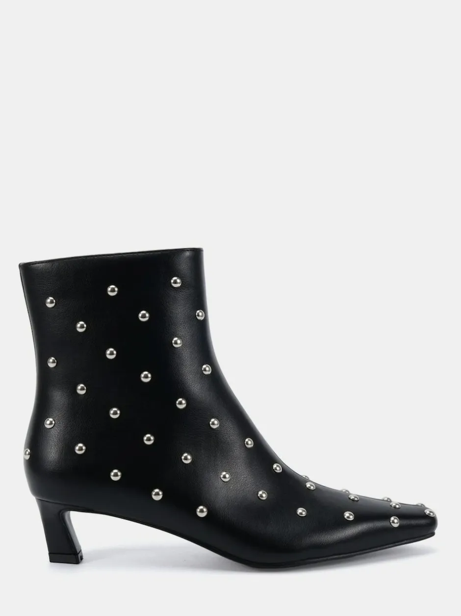 Novo Wide Fit Wide Fit Kiki Studded Low Heel Ankle Boots Black Sale