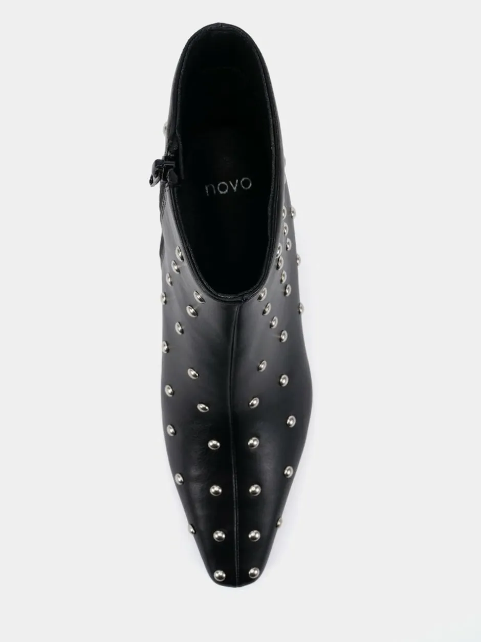Novo Wide Fit Wide Fit Kiki Studded Low Heel Ankle Boots Black Sale