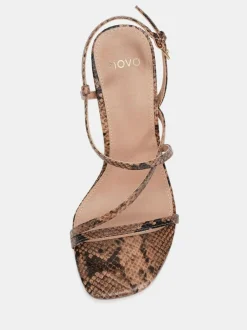 Novo MONDRIAN Strappy Heeled Sandals Brown Discount