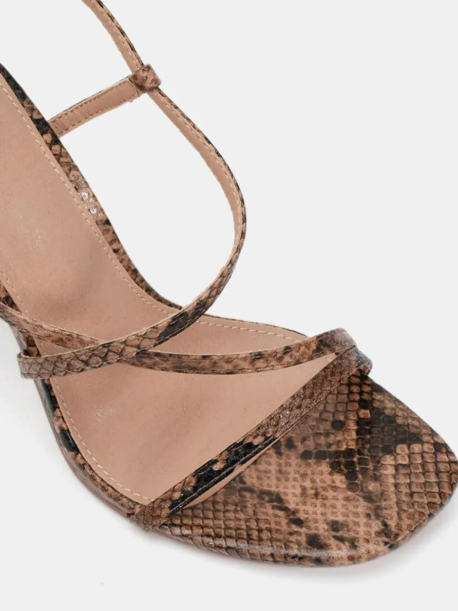 Novo MONDRIAN Strappy Heeled Sandals Brown Discount