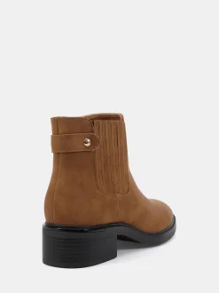 Novo Natural Wide Fit Wide Fit Darlina Flat Chelsea Ankle Boots Discount