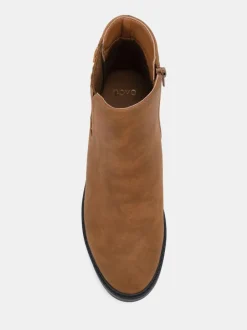 Novo Natural Wide Fit Wide Fit Darlina Flat Chelsea Ankle Boots Discount