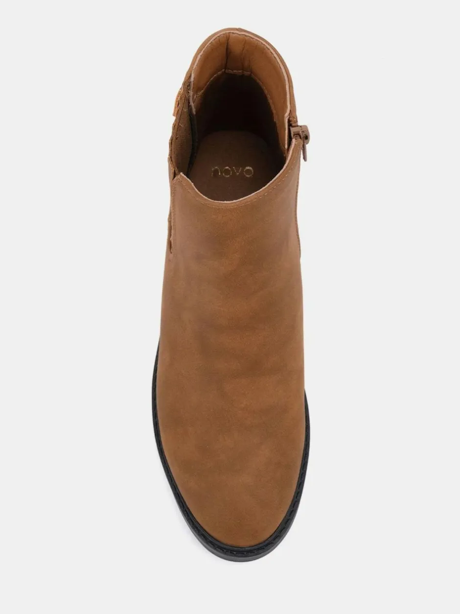 Novo Natural Wide Fit Wide Fit Darlina Flat Chelsea Ankle Boots Discount