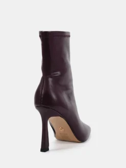 Novo Wide Fit Kiss Point Toe Stiletto Stretch Ankle Boots Red Online