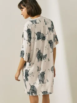 Next Oatmeal Hamish The Highland Cow Cosy Nightie Online