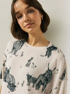 Next Oatmeal Hamish The Highland Cow Cosy Nightie Online
