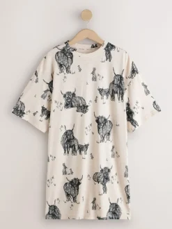 Next Oatmeal Hamish The Highland Cow Cosy Nightie Online