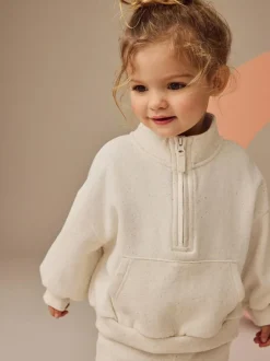 Next Oatmeal Quarter Zip Sweatshirt (3mths-7yrs)