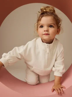 Next Oatmeal Quarter Zip Sweatshirt (3mths-7yrs)