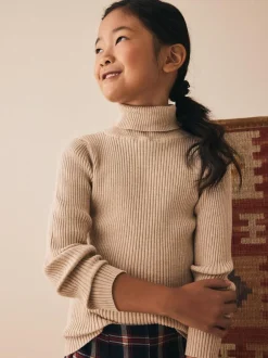 Next Roll Neck Knit Jumper (3-16yrs) Oatmeal New