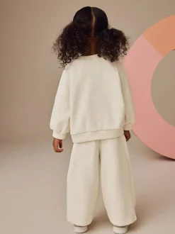 Next Oatmeal Wide Leg Sweat Joggers (3mths-7yrs) Clearance