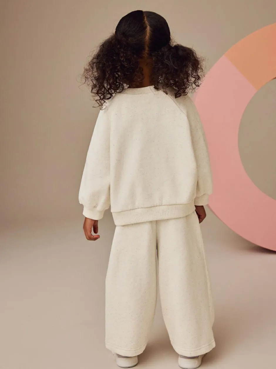 Next Oatmeal Wide Leg Sweat Joggers (3mths-7yrs) Clearance