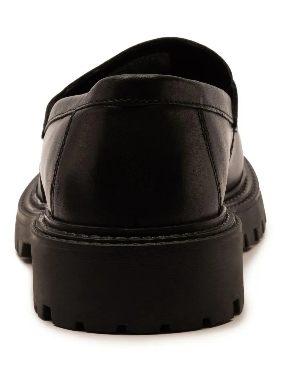 Off The Hook Black Bowie Leather Elevated Loafers Sale