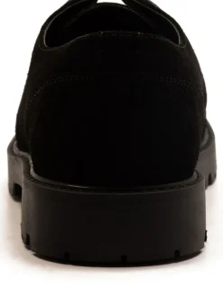 Off The Hook Jovi Casual Lace-Up Suede Leather Boat Shoes Black Clearance