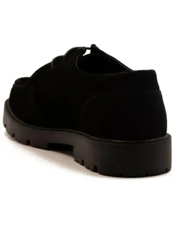 Off The Hook Jovi Casual Lace-Up Suede Leather Boat Shoes Black Clearance