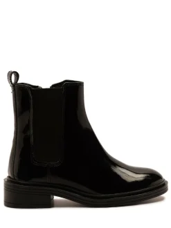 Off The Hook Kiki Patent Leather Ankle Chelsea Boots Black Hot