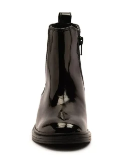 Off The Hook Kiki Patent Leather Ankle Chelsea Boots Black Hot