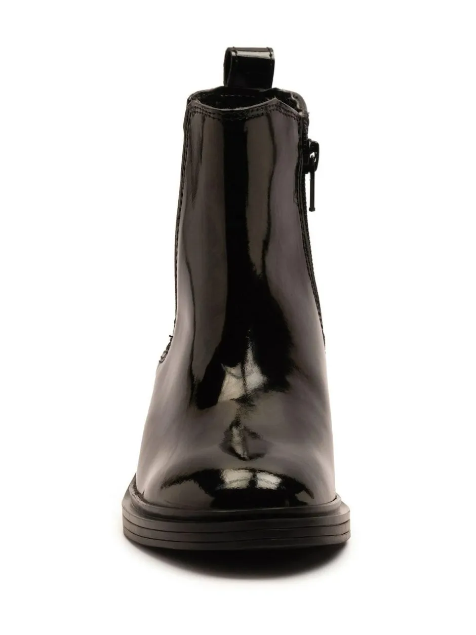 Off The Hook Kiki Patent Leather Ankle Chelsea Boots Black Hot