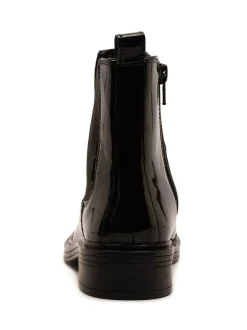 Off The Hook Kiki Patent Leather Ankle Chelsea Boots Black Hot
