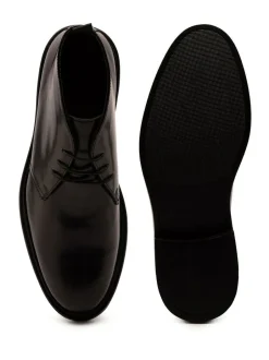 Off The Hook Black Loki Black Leather Lace-Up Boots Sale