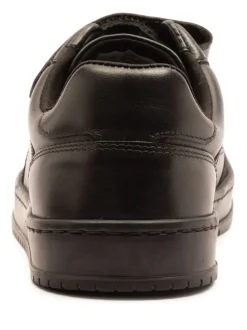 Off The Hook Black Marty Round Toe Single Strap With Lace-Up Leather School Shoes New