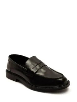 Off The Hook Black Perry Loafer Smooth Leather Shoes Hot