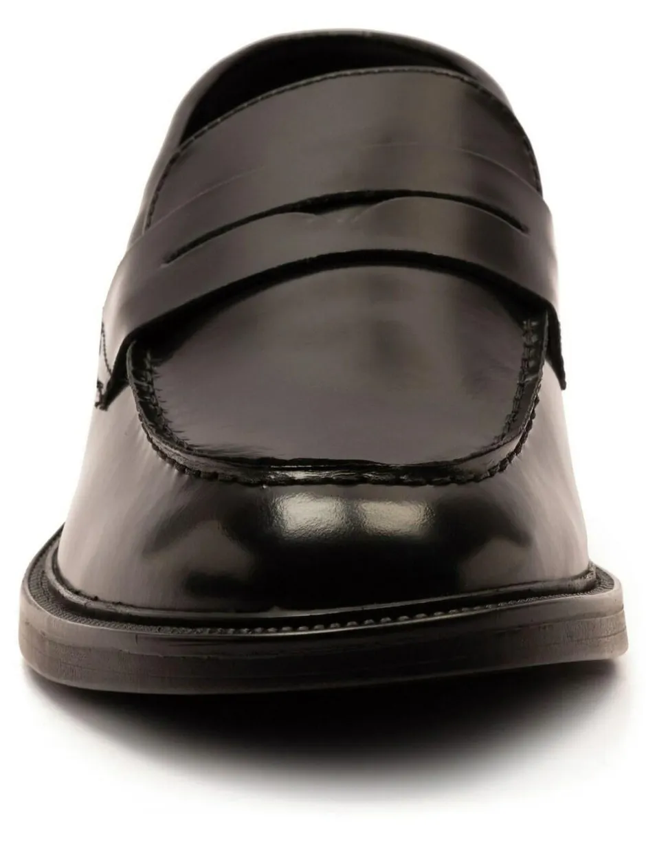Off The Hook Black Perry Loafer Smooth Leather Shoes Hot