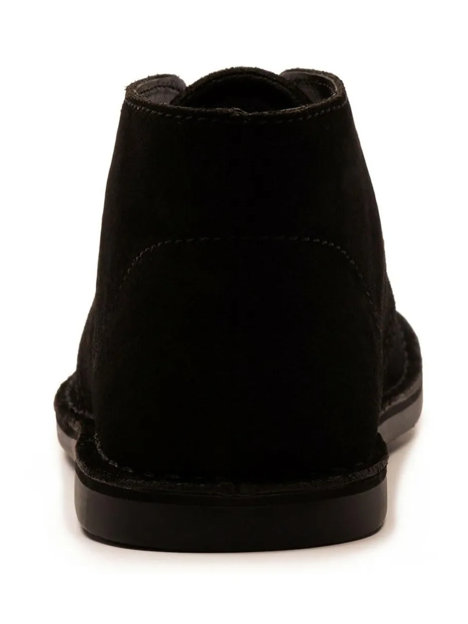 Off The Hook Sahara Suede Leather Desert Lace-Up Chukka Boots Black New