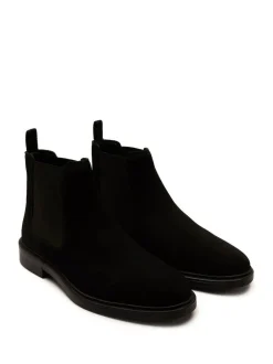 Off The Hook Black Torrance Suede Leather Slip-On Chelsea Boots Best