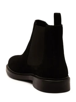 Off The Hook Black Torrance Suede Leather Slip-On Chelsea Boots Best