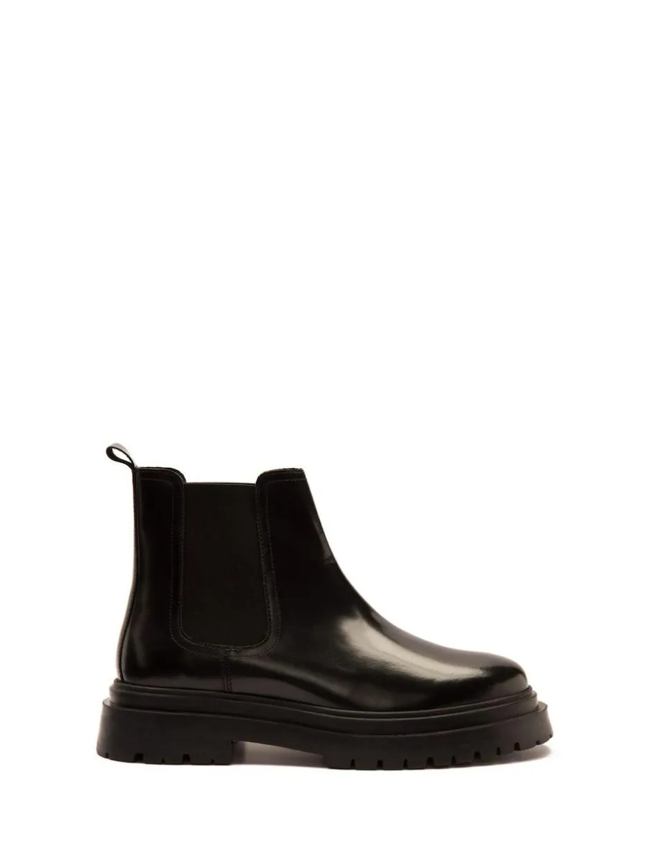 Off The Hook Black Turner Leather Chelsea Boots Clearance