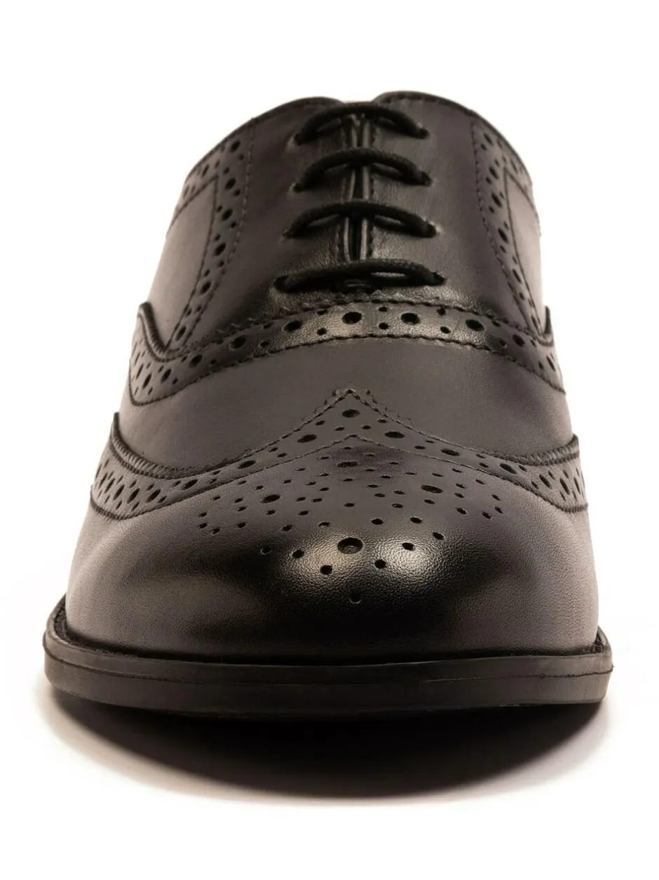Off The Hook Waldew Leather Lace-Up Formal Brogue Shoes Black Outlet