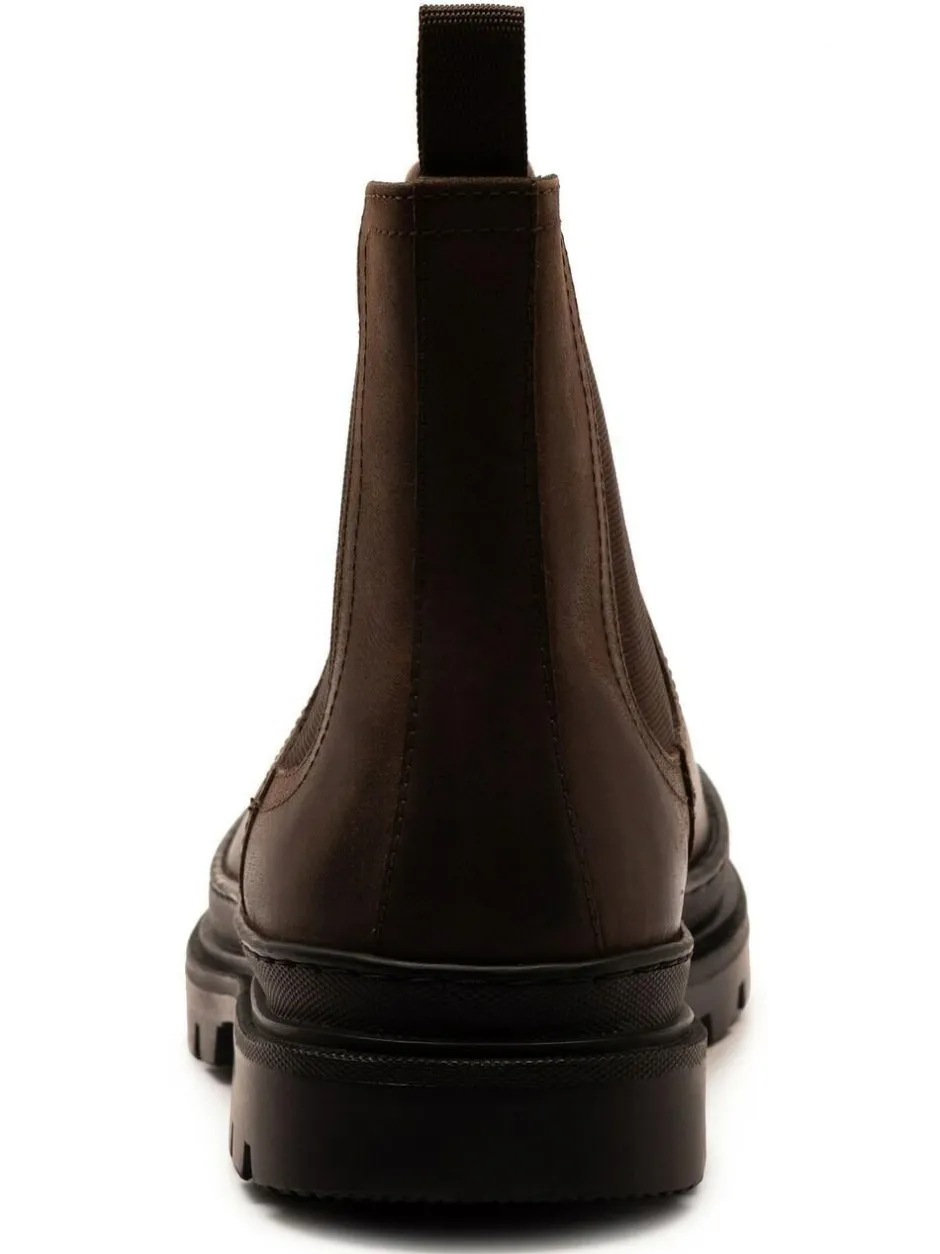 Off The Hook Brown Harrison Slip On Chelsea Leather Boots