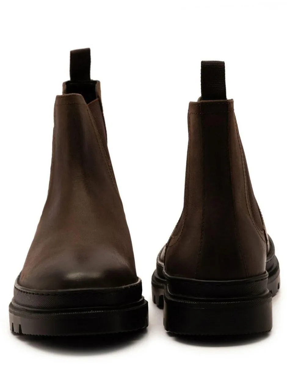 Off The Hook Brown Harrison Slip On Chelsea Leather Boots