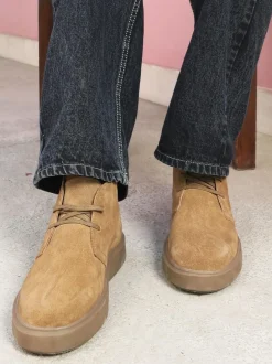 Off The Hook Brown Jethro Suede Leather Casual Lace-Up Chukka Boots New