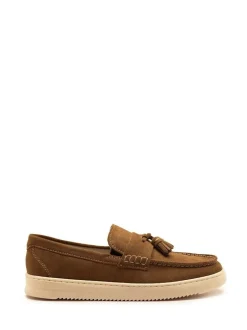 Off The Hook Brown Lomas Suede Leather Tassel Loafer Shoes New